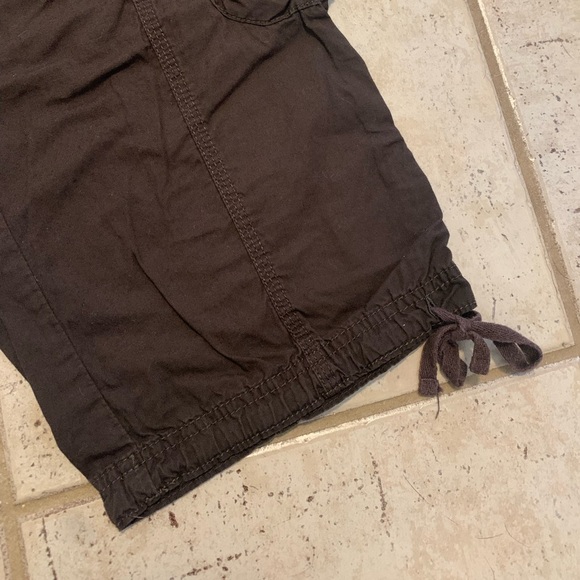 Jules + James Dark Brown Cargo Capri Pants Drawstring Hem Size L - Picture 3 of 6